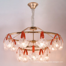 New arrival high-end simple scalloped clear glass E14 decoration pendant chandelier